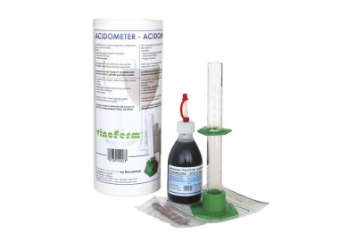 Kit para medir la acidez de vinos.